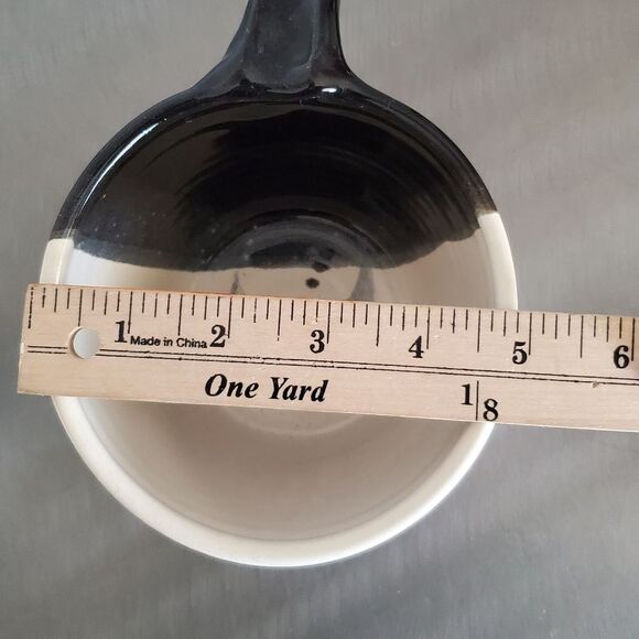 Studio Art Pottery Oversized Ceramic Coffee Mugs Black White Artist Signed - Picture 12 of 12